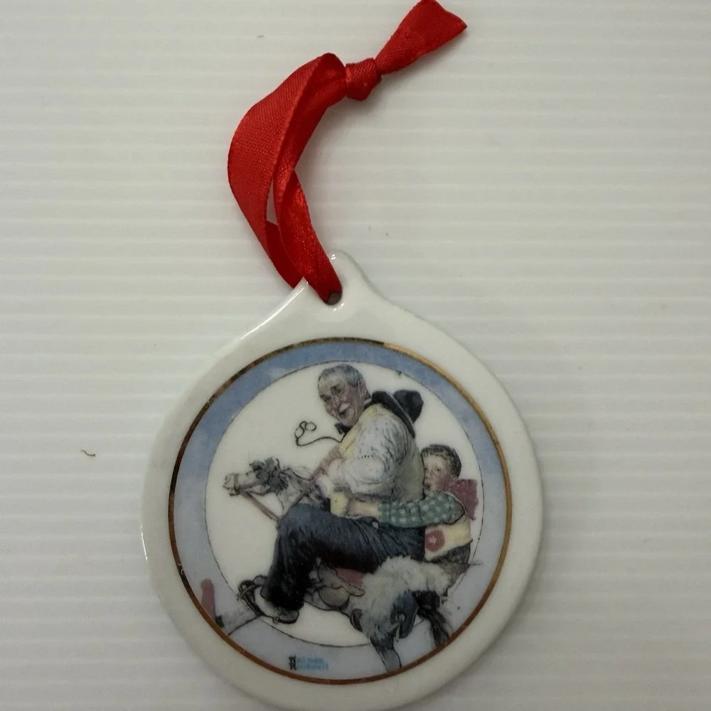 Vintage 1997 JC Penney Norman Rockwell Gramps At The Reins Christmas Ornament